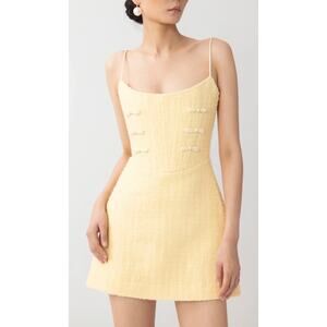 Sau Lee Mini Dress Andi Tweed Dress in Butter Yellow New No Tag $450 size 6